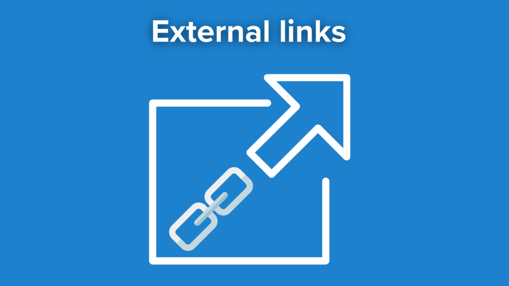 An external link is a hyperlink on a domain that points to another domain.